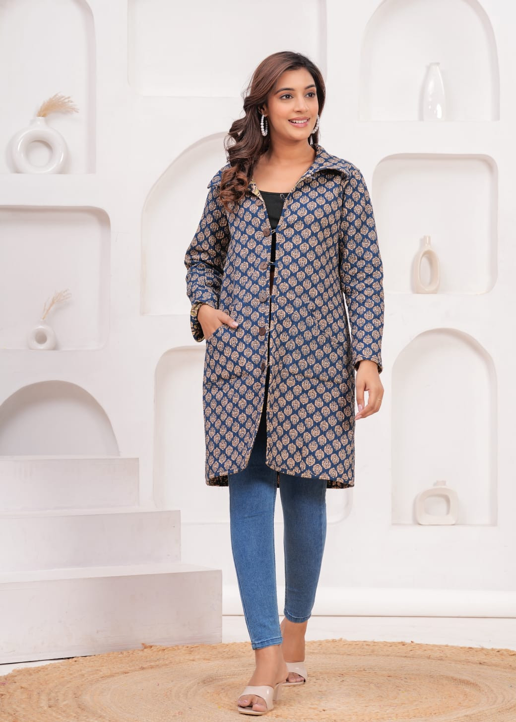 Cotton Printed Reversible Quilted Jackets