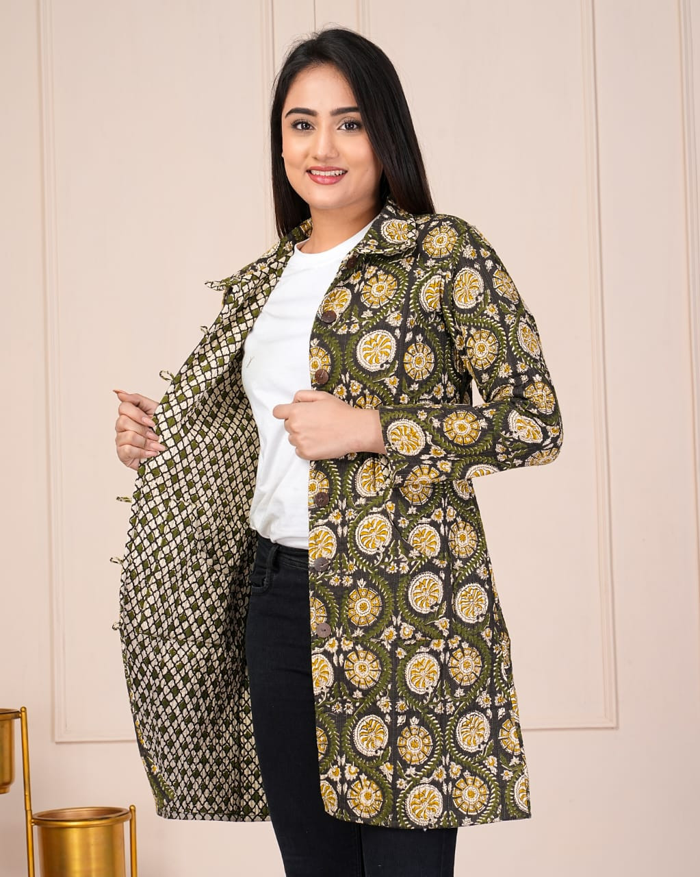 Cotton Printed Reversible Quilted Jackets